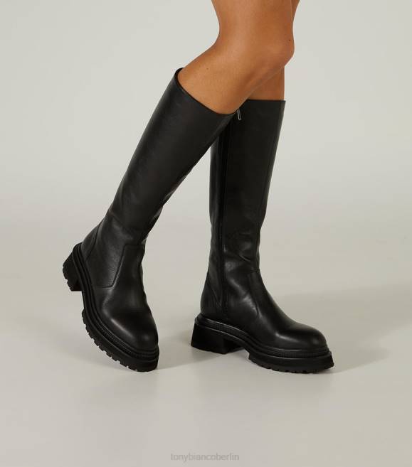 kniehohe Stiefel| de Tony Bianco Frauen Hitch-Kalbsstiefel schwarzes Venedig 4624433